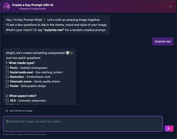 AI Prompt Builder Interface