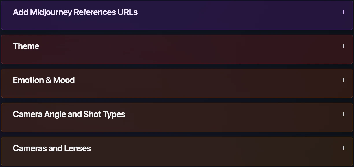 KPM Style Selections accordion closed view